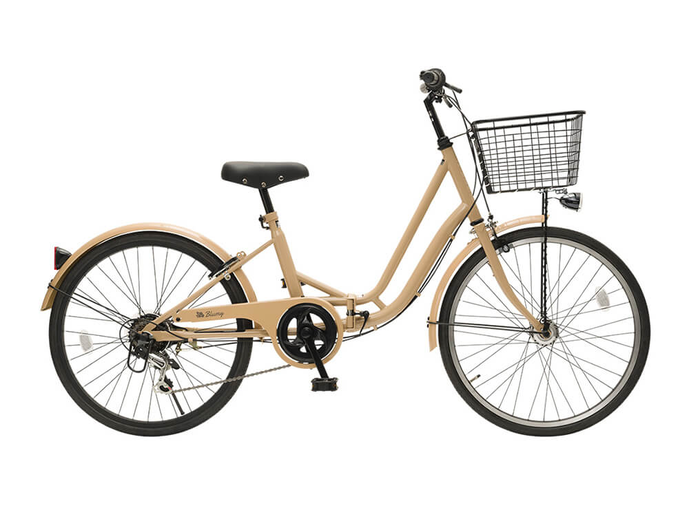 オレンジベージュの小学生の女子向け自転車